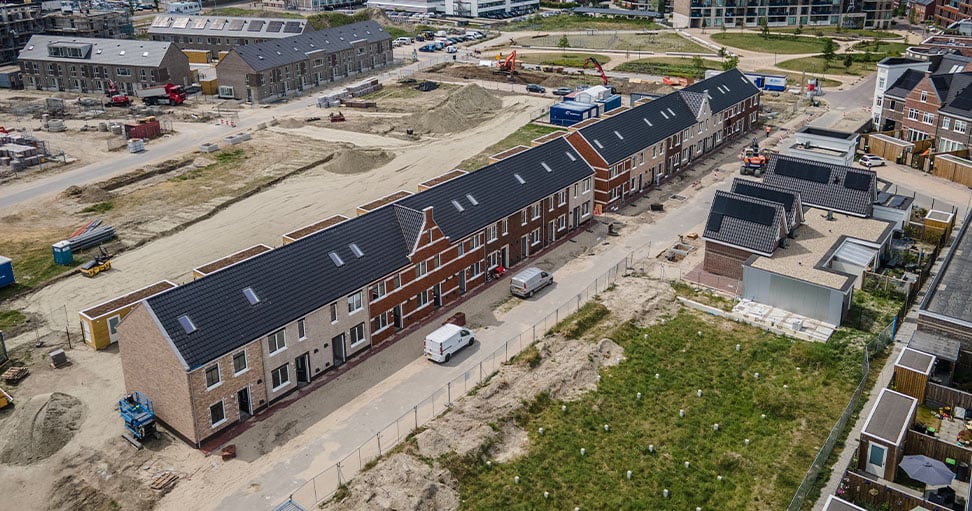 Dronefoto woningen Touwslagerij