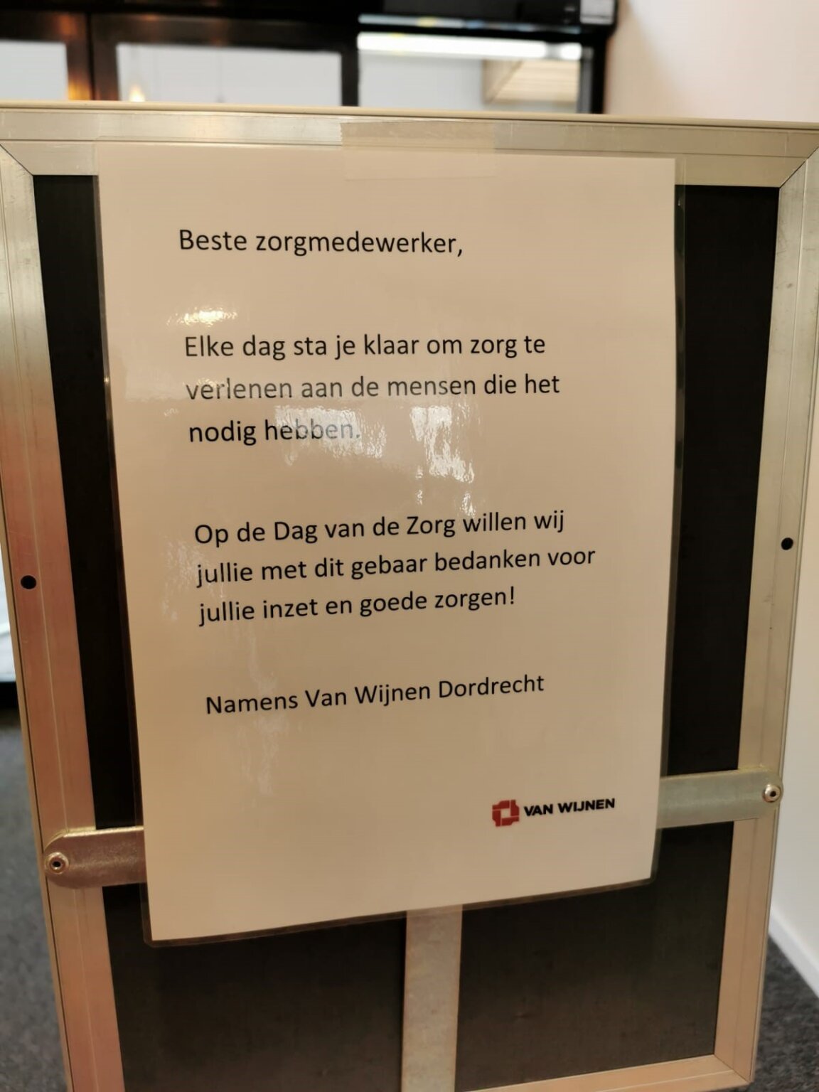 Dag van de Zorg bedankt brief
