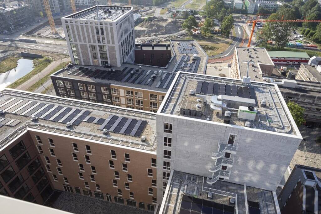 Dronefoto uitbreiding Camous Diemen Zuid
