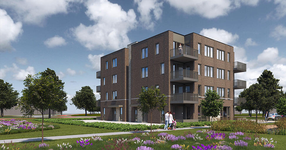 Artistieke impressie appartementen Europalaan