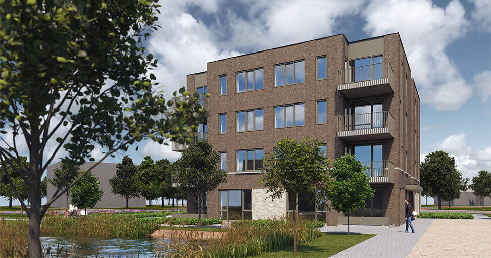 Artistieke impressie appartementen Europalaan