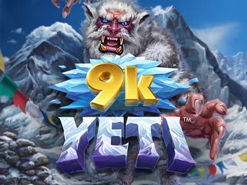 The image shows a promotional graphic for the online slot game "9K Yeti" available on Chumba Casino. The background features a snowy and mountainous landscape with a mysterious and mythical yeti creature. The title "9K Yeti" is prominently displayed in bold, icy letters at the top of the image, emphasizing the theme of adventure and discovery. The overall design evokes a sense of thrill and exploration, promising an exciting gaming experience with the legendary yeti as the central focus.