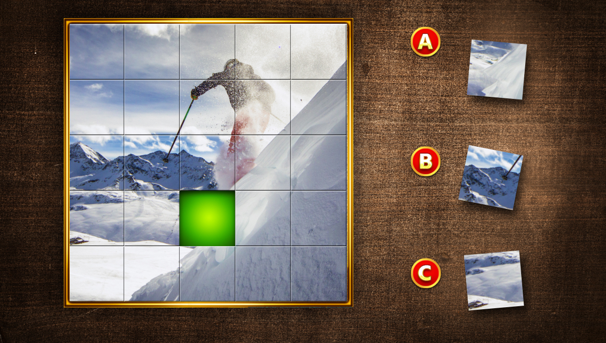 Puzzle depicting a skiier