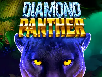 The image shows a promotional graphic for the online slot game "Diamond Panther" available on Chumba Casino. The background features a sleek and luxurious design with a diamond-studded panther emblem. The title "Diamond Panther" is prominently displayed in bold, silver letters at the top of the image, emphasizing luxury and elegance. The overall theme evokes a sense of sophistication and wealth, promising an exhilarating gaming experience centered around a majestic panther and sparkling diamonds.