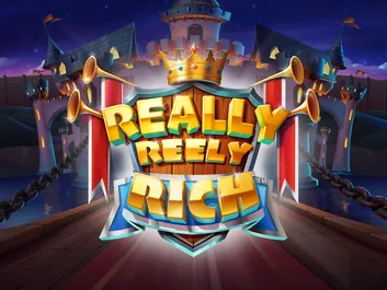The image shows a promotional graphic for the online slot game "Really Reely Rich" available on Chumba Casino. The background features a lavish and opulent design with gold coins, diamonds, and other luxurious symbols. The title "Really Reely Rich" is prominently displayed in bold, golden letters at the top of the image, emphasizing wealth and prosperity. The overall theme exudes a sense of luxury and abundance, promising an exciting gaming experience with opportunities for substantial rewards.