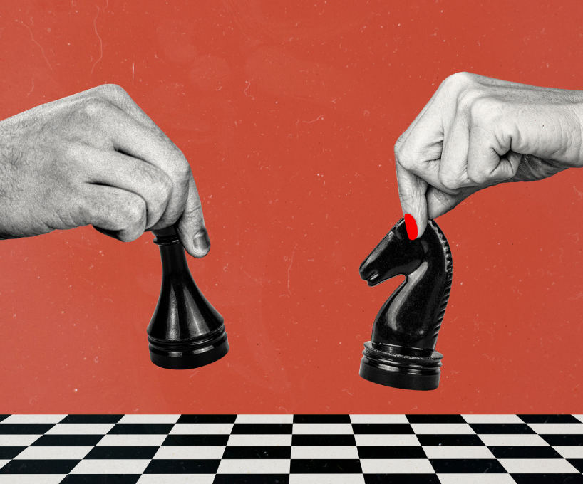 Two chess pieces on board
