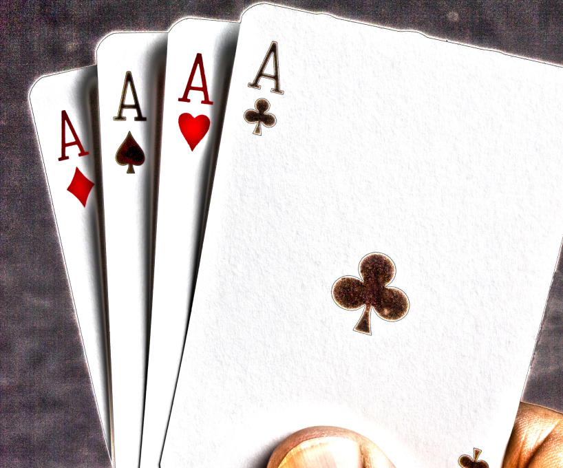 Four aces - four of a kind poker hand 