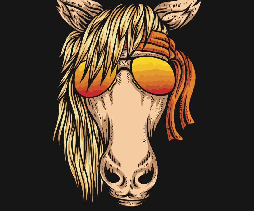 Horse wearing sunglasses 