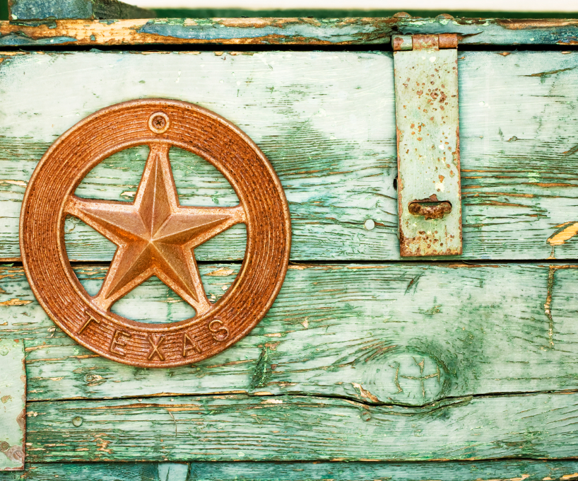 Texas Holdem badge on wall 