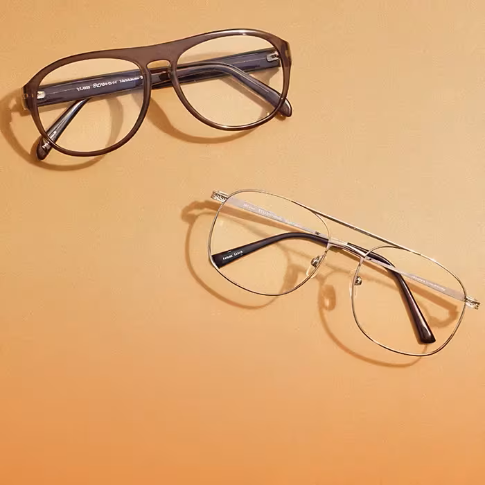 View of browline and aviator frames