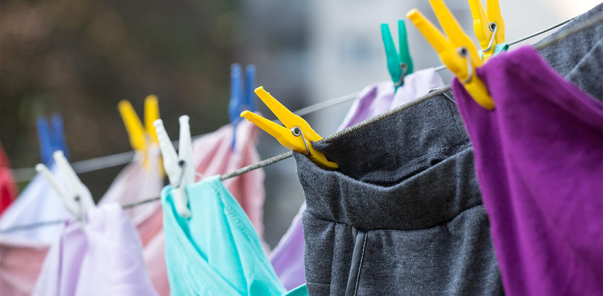 Clothes on a clothesline