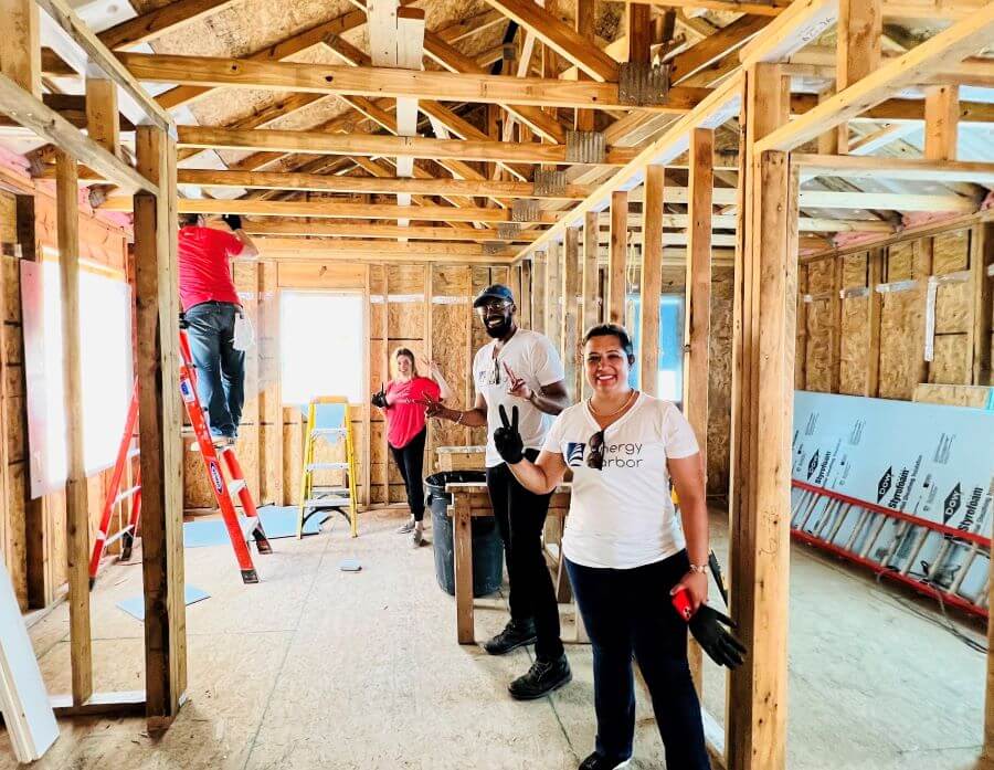 Energy harbor team volunteering with Cleveland Habitat for Humanity 