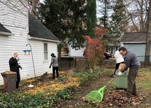 United Way of Lake County with Women United help elderly with yardwork