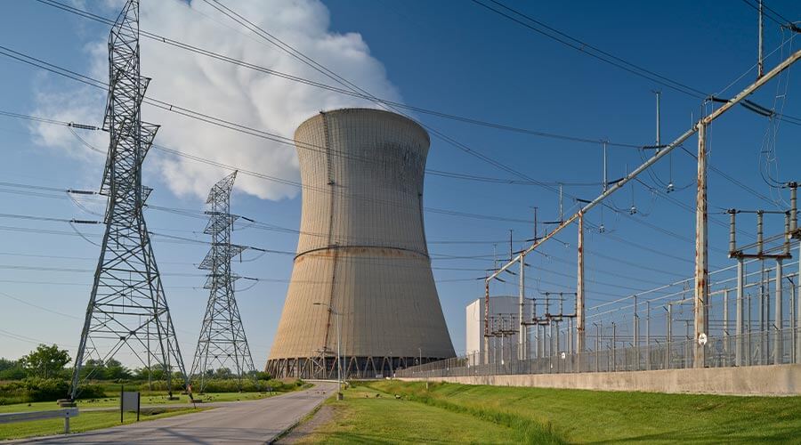 A nuclear power plant in operation