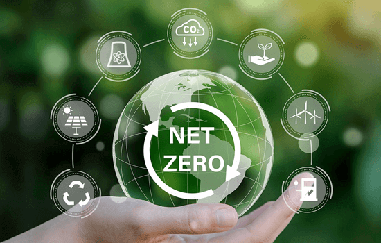 Hand holding net zero visual