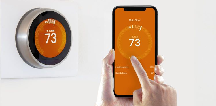 Programming smart thermostat with smart phone