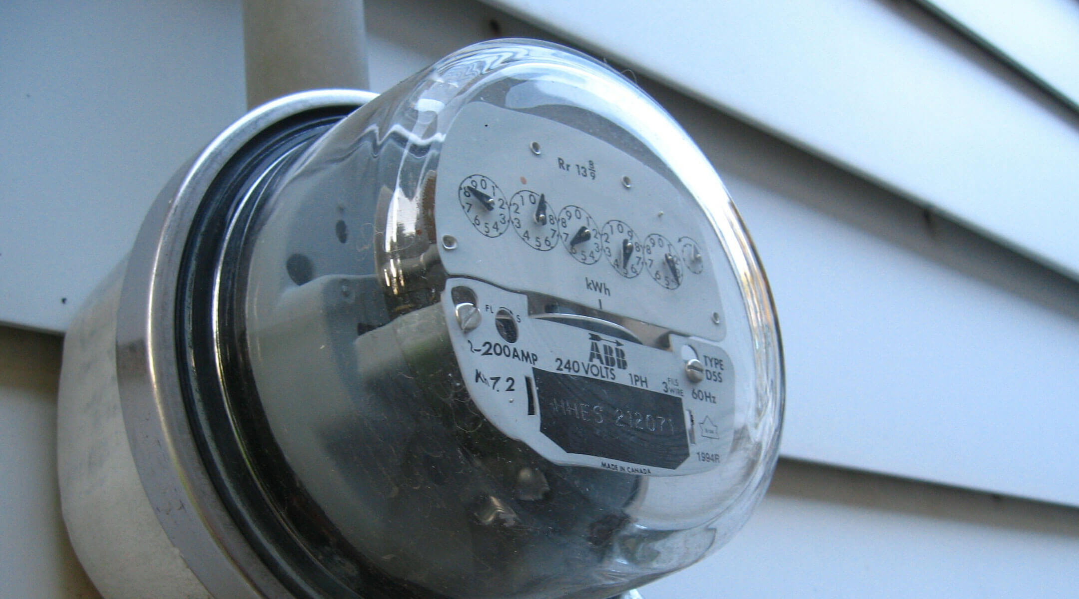 A home electricity utility meter. 