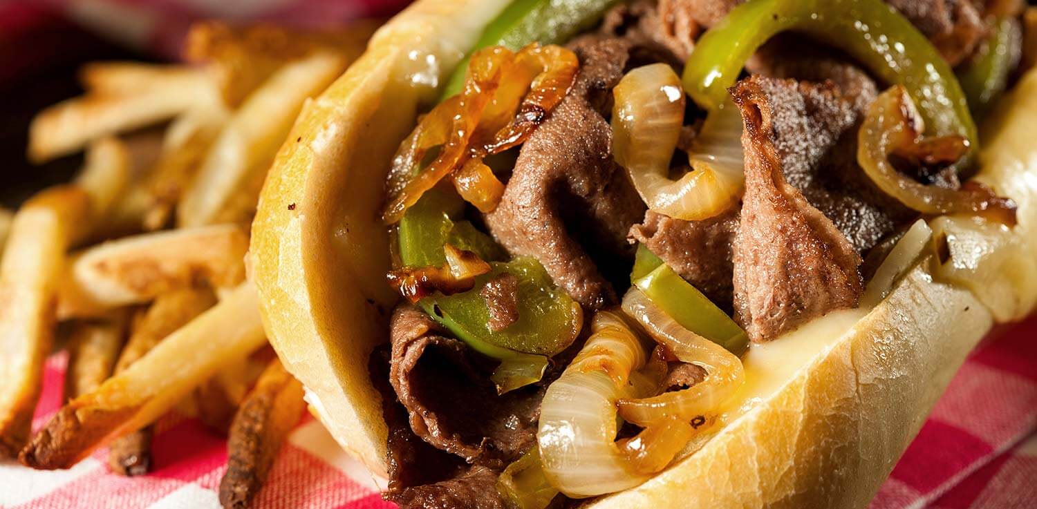 Philly cheesesteak and fries