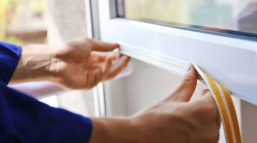Installing weather strip to window