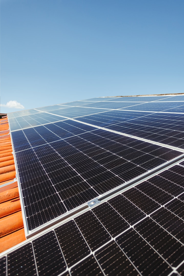 Roof covered by solar panels