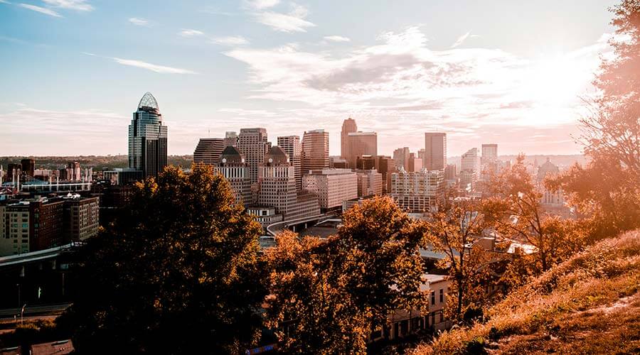 Cincinnati skyline from one Cincinnati hill