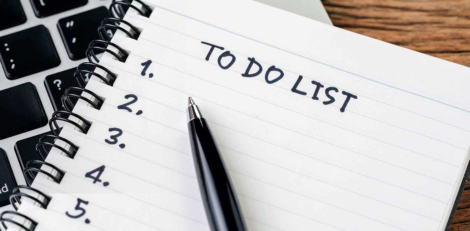 A notebook to write down steps for moving