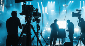 Behind the scenes on a movie set