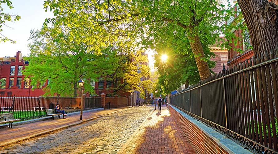 A view down Philadelphia’s Old City street
