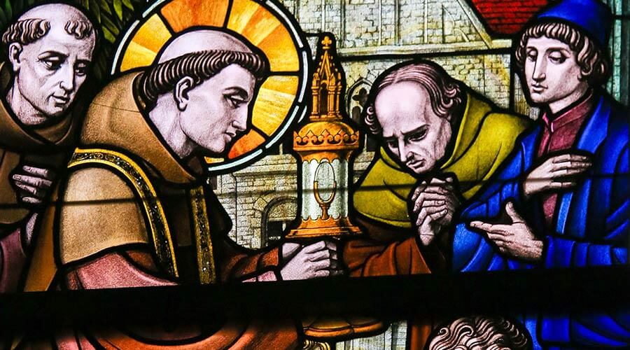 Stain glass window in St. Anthony's chapel