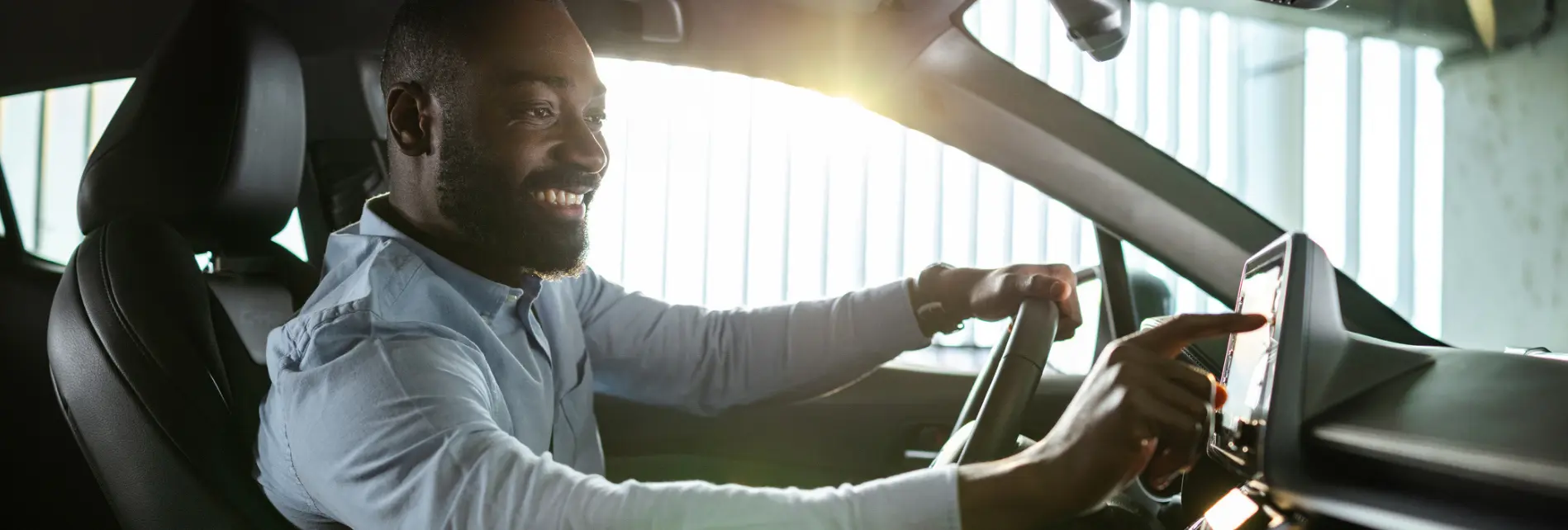 Man leaseauto display