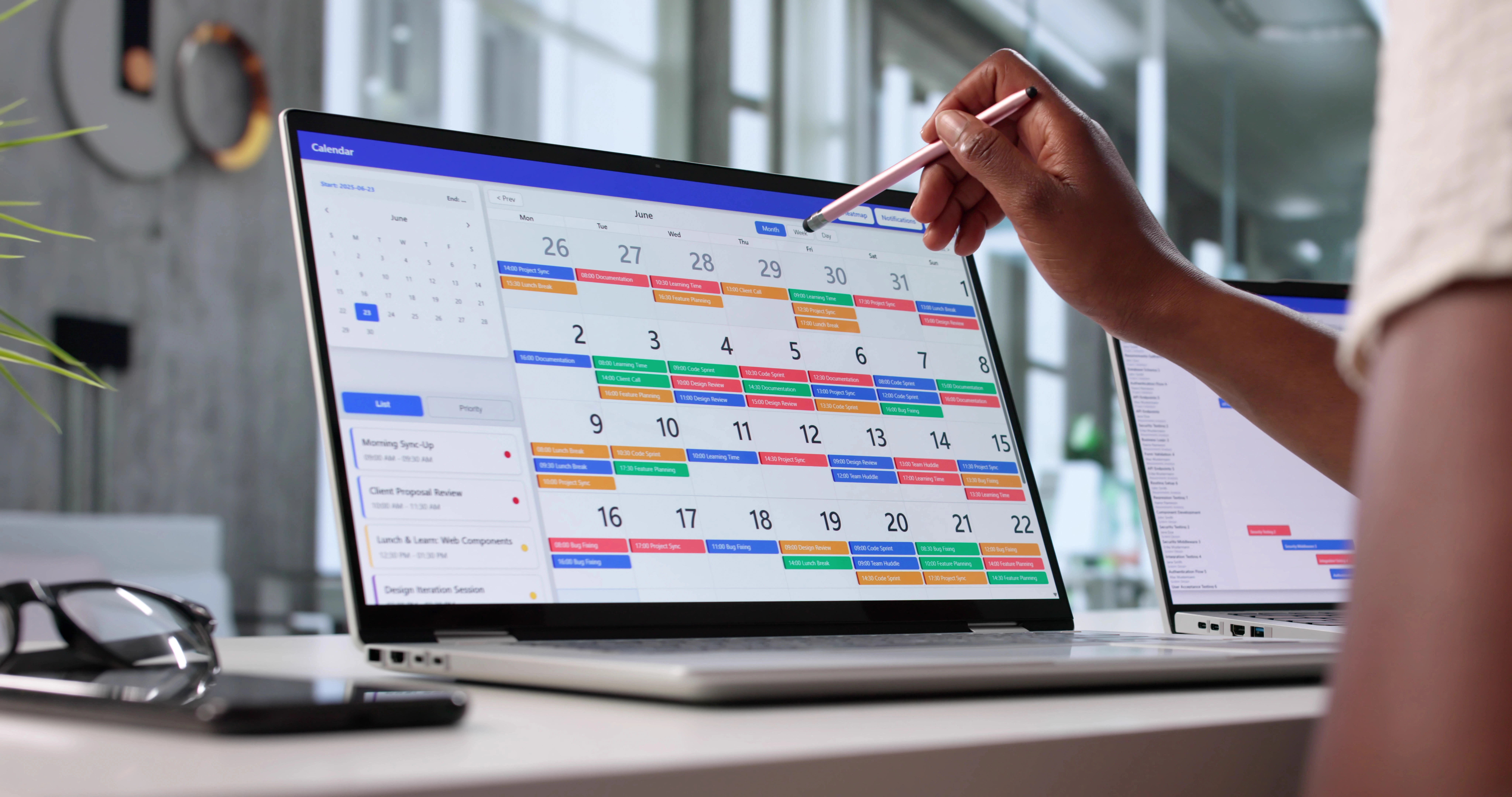 Kalender op computer