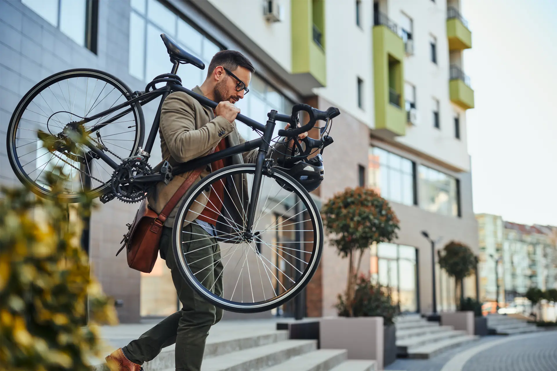 Man met fiets