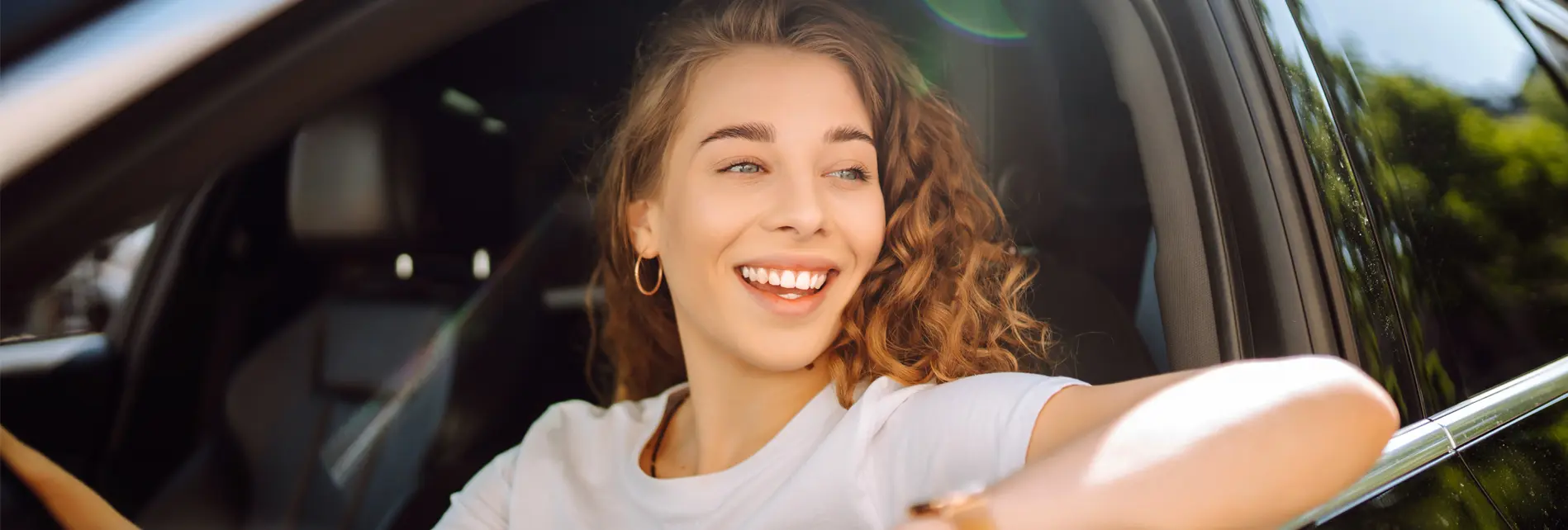 Auto van de zaak vrouw