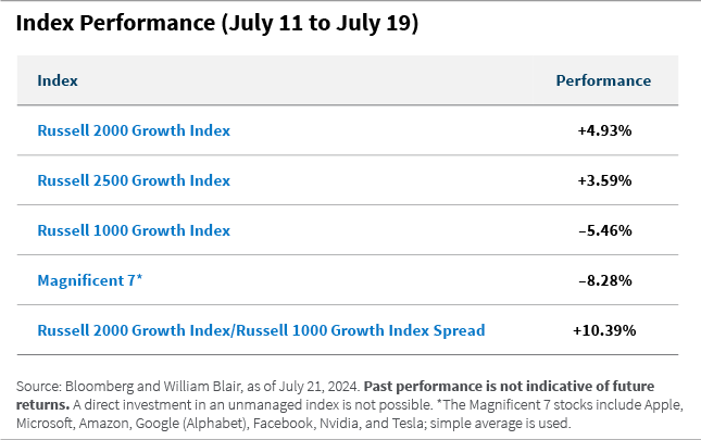 Index Performance July 11-19 chart