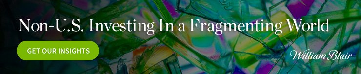 Green banner promoting non-US investing white paper