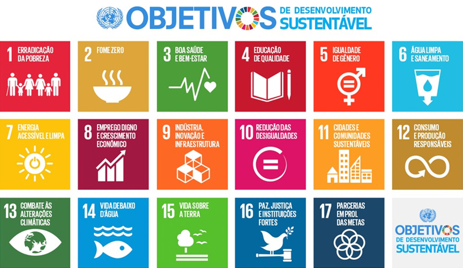 imagem que apresenta os Objetivos de Desenvolvimento Sustentável,