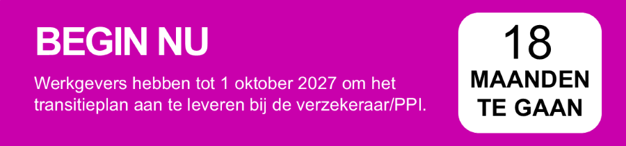 Begin nu. Werkgevers hebben tot 1 oktober 2027 om het transitieplan aan te leveren bij de verzekeraat/PPI.