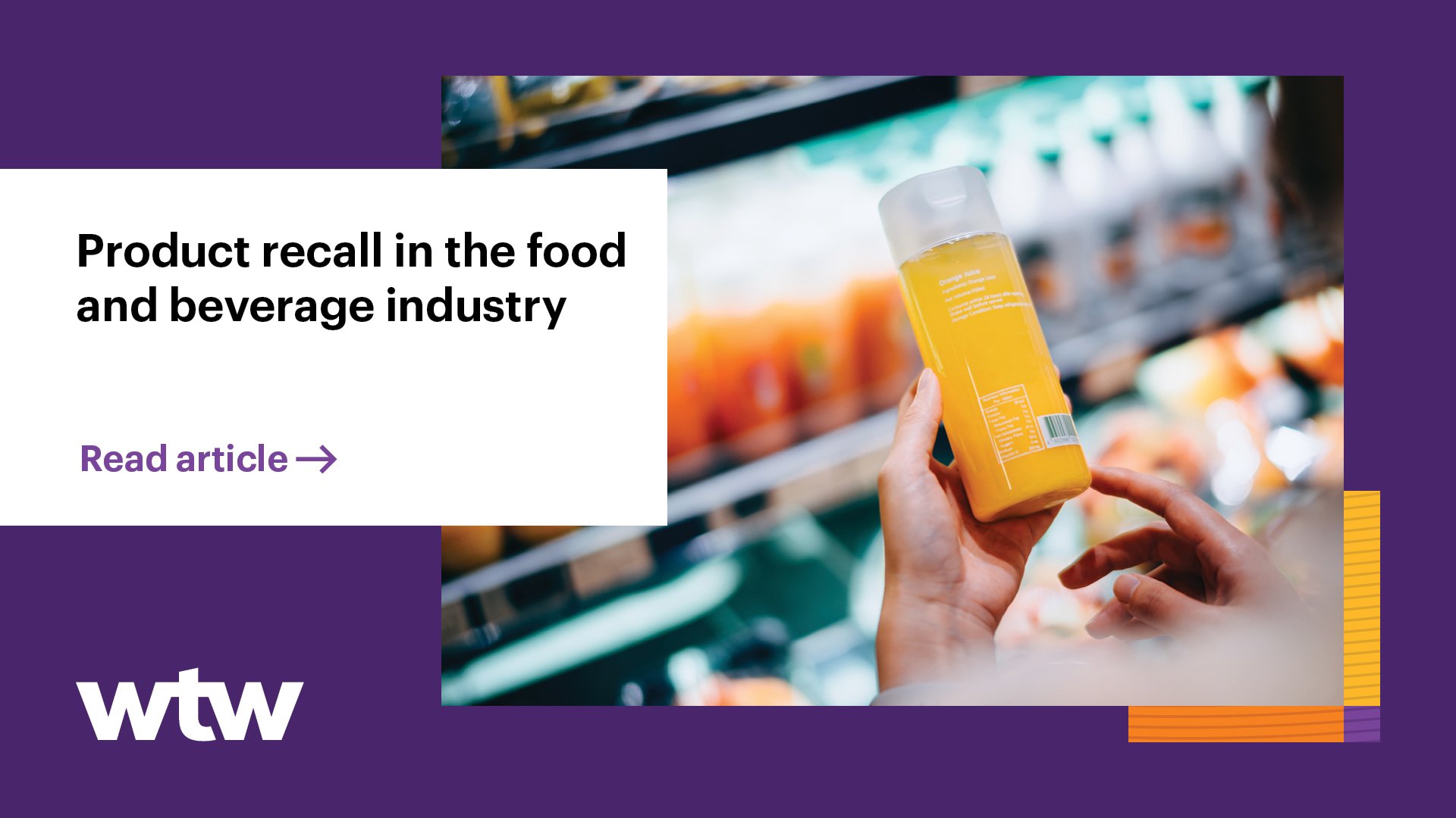 Product recall in the food and beverage industry - WTW