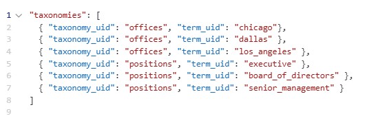 Code snippet for Exploring Content Type Mapping blog