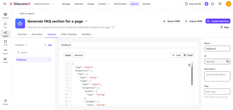 Image 2 of Building an Agent for computing FAQ section for a page using Agentic Studio