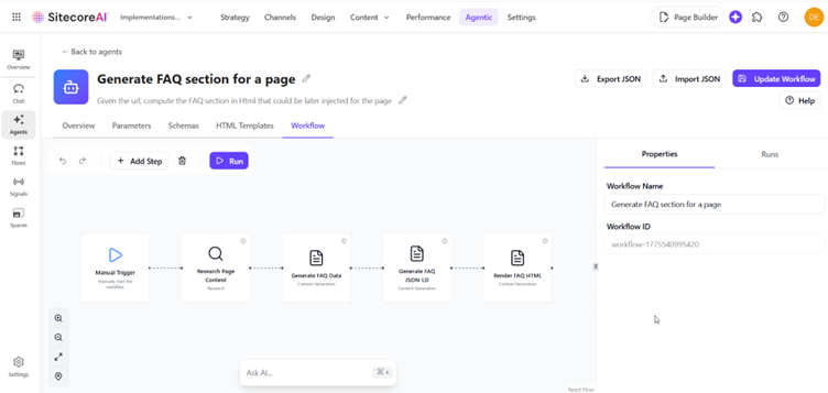 Image 3 of Building an Agent for computing FAQ section for a page using Agentic Studio