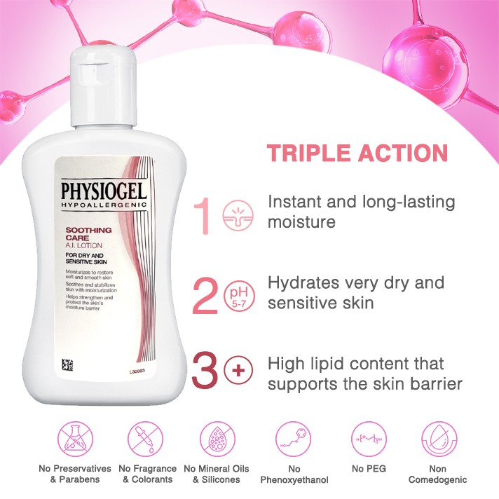 Physiogel Soothing Care A.I. Lotion gentle non sticky moisturizer for very dry, sensitive skin