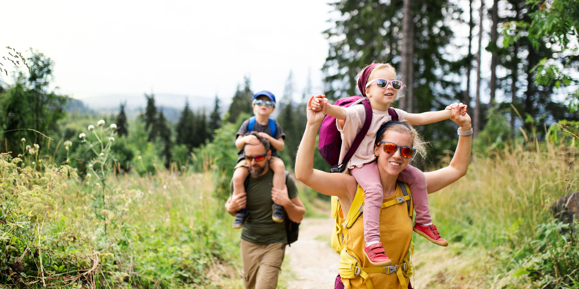family on a hike