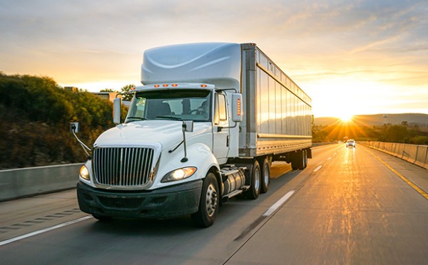 white-truck-sunset