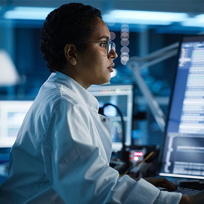 woman working on computer