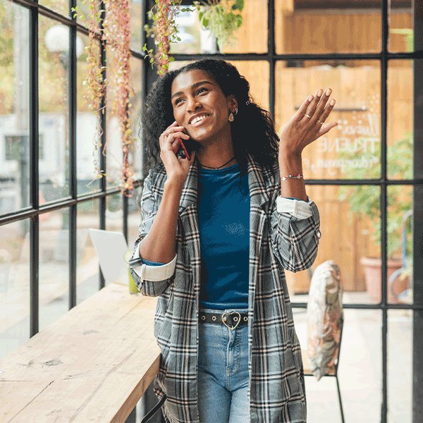 Woman talking on the phone