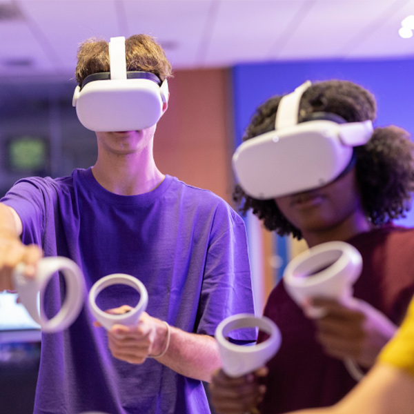 People with AR glasses on