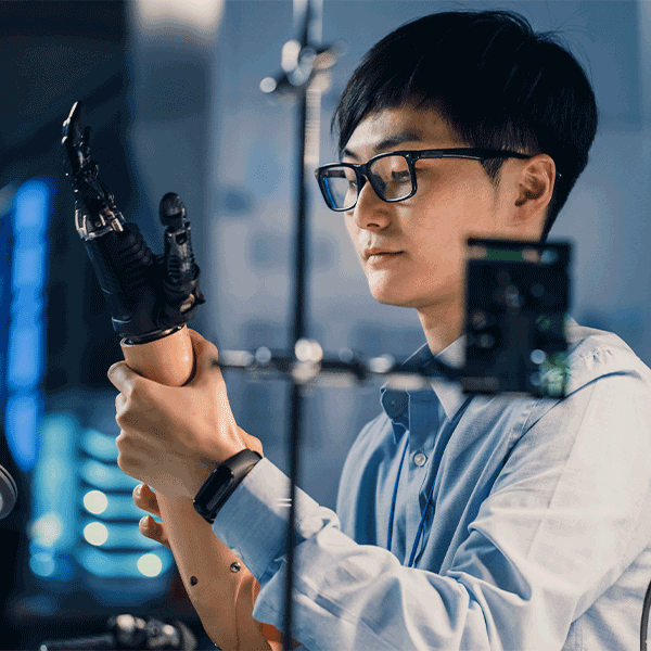 Man working in a tech lab