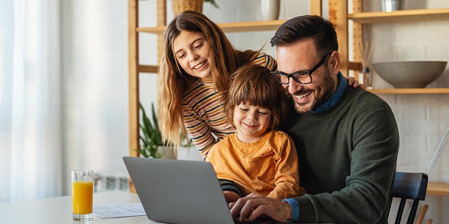Multitasking single father working from home