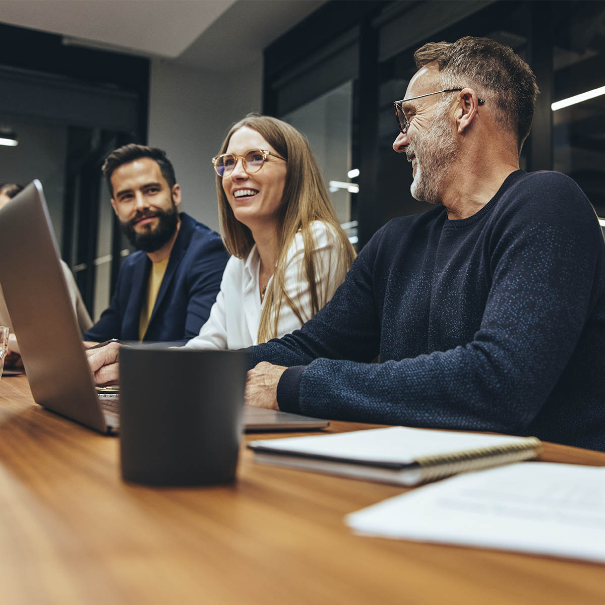 team laughing about something